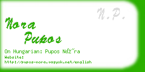 nora pupos business card